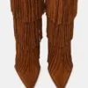 Kinzee Fringe Chestnut Suede