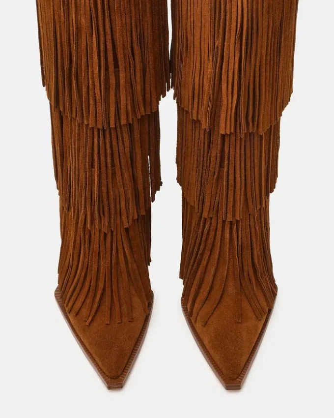 Kinzee Fringe Chestnut Suede