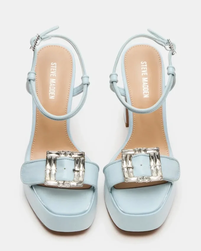 Liandra Buckle Blue Satin