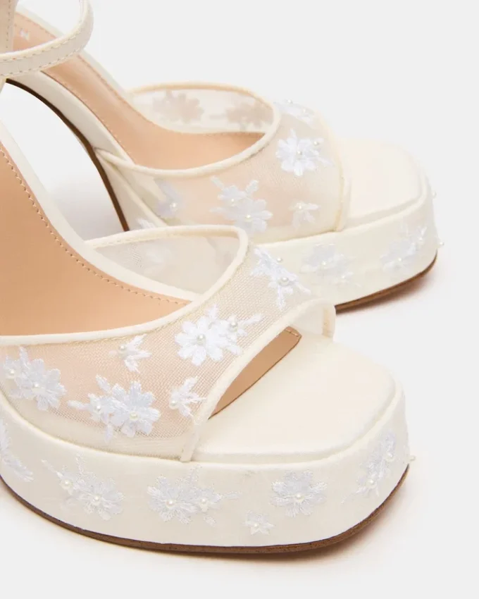 Liandra Embellished White Mesh