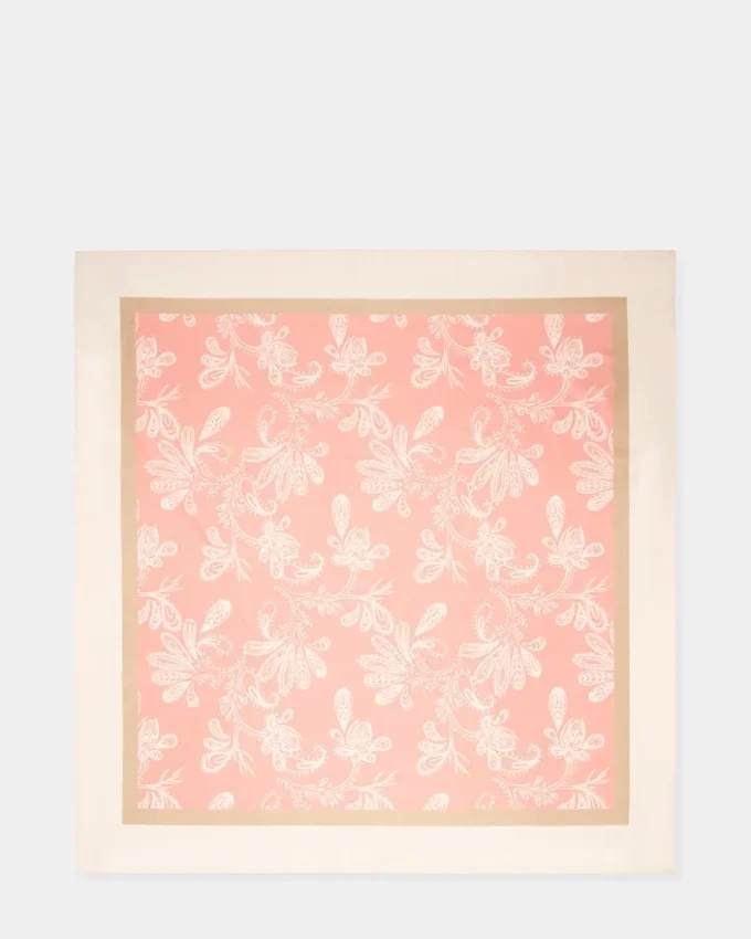 Paisley Satin Scarf Terracotta