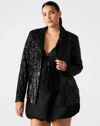 Payton Sequin Blazer Black