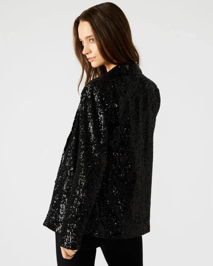 Payton Sequin Blazer Black