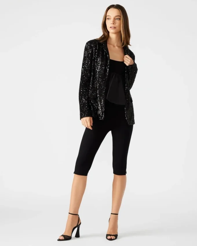 Payton Sequin Blazer Black
