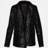 Payton Sequin Blazer Black