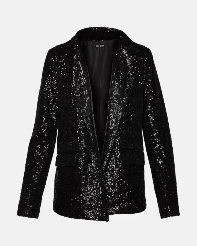 Payton Sequin Blazer Black