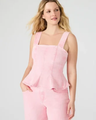 Penelopi Denim Top Pink