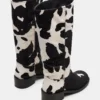 Riggs Black Cow Print Wide Calf