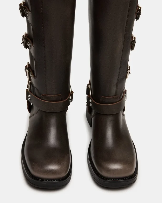 Rocky Brown Distressed Wide Calf