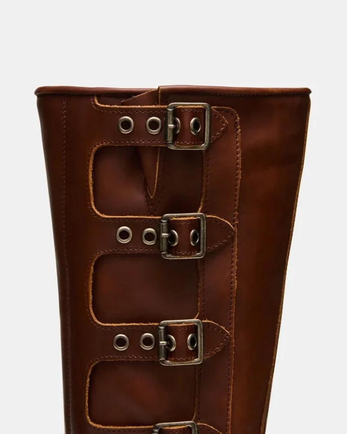 Rocky Cognac Distressed Wide Calf