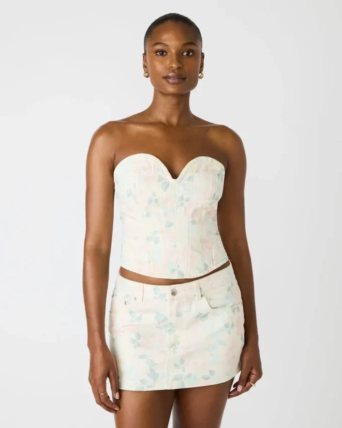 Roselia Corset Top Peach Beige