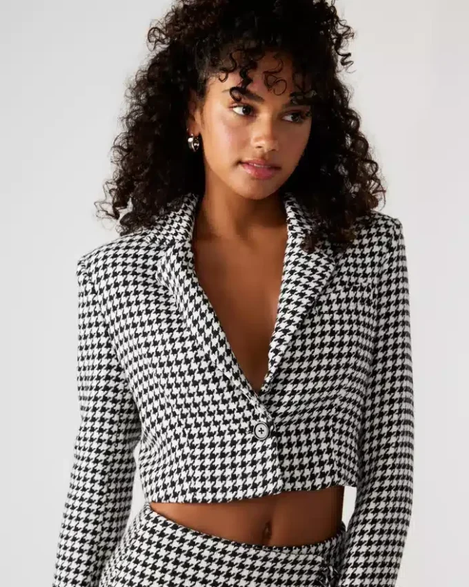 Rupi Cropped Blazer Black/White