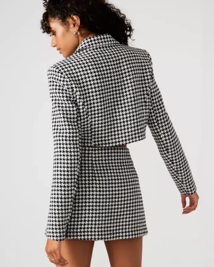 Rupi Cropped Blazer Black/White