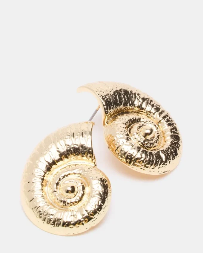 Seashell Shaped Earrings Gold