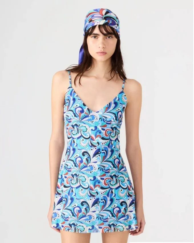 Sheila Dress Teal Paisley