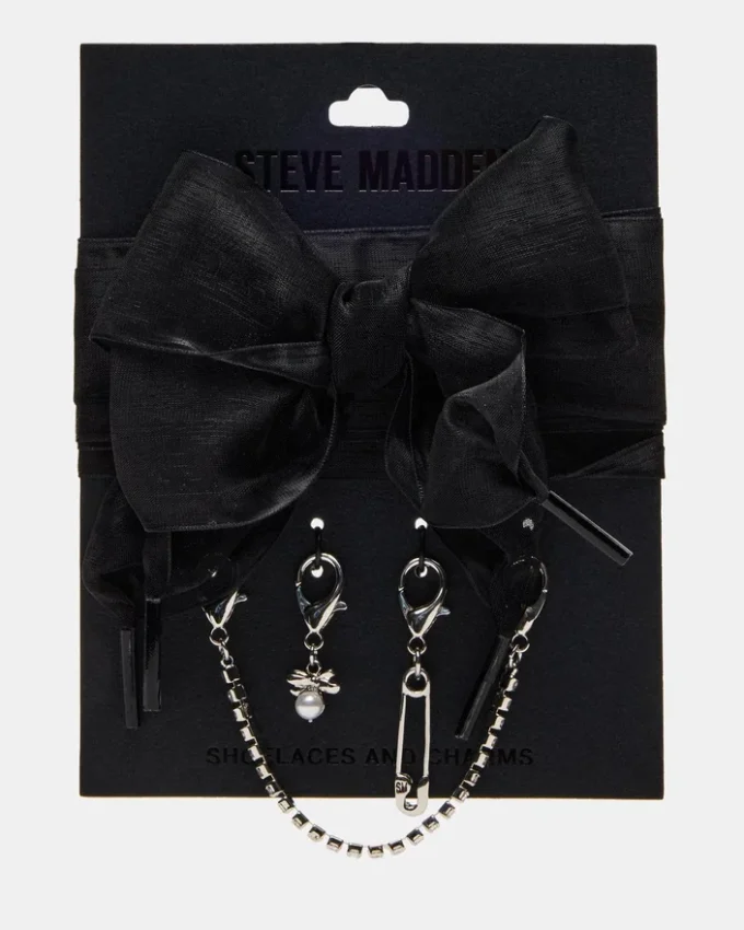 Shoe Laces and Charms Black