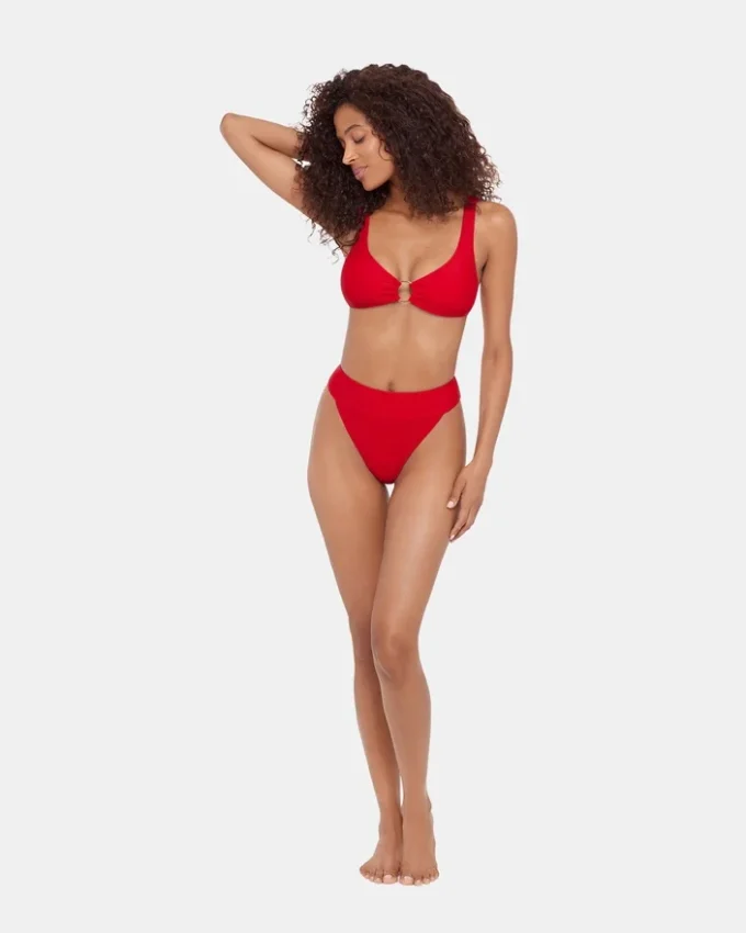 Sleek ‘N Chic High Waisted Bikini Bottom Cherry