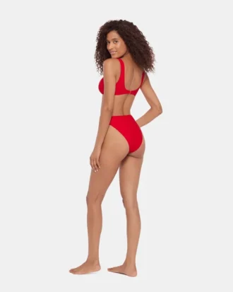 Sleek ‘N Chic High Waisted Bikini Bottom Cherry