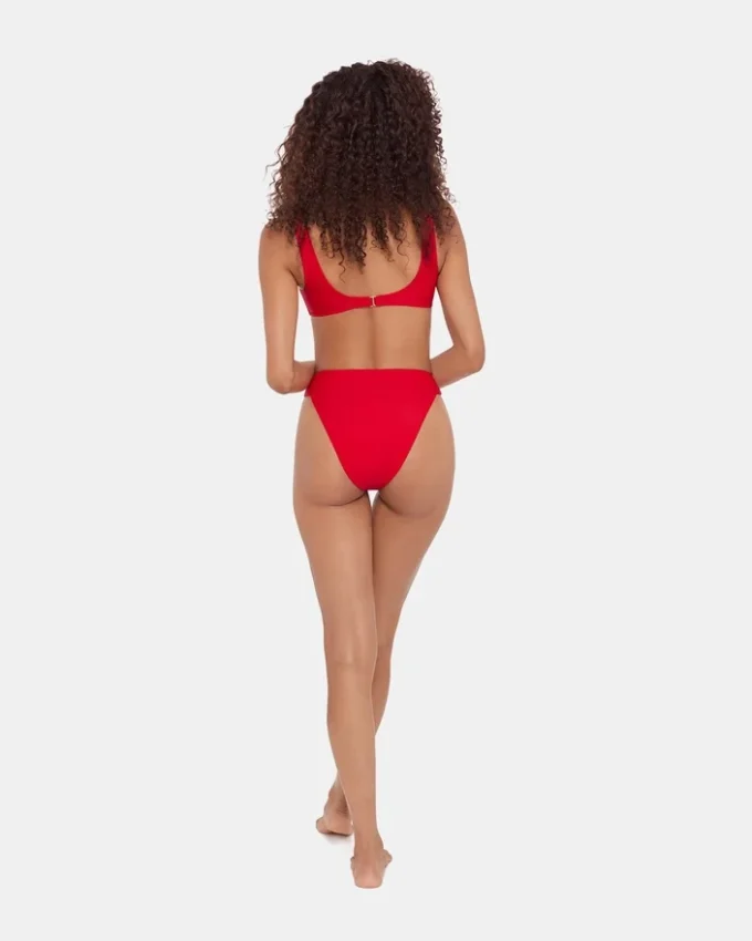 Sleek ‘N Chic High Waisted Bikini Bottom Cherry