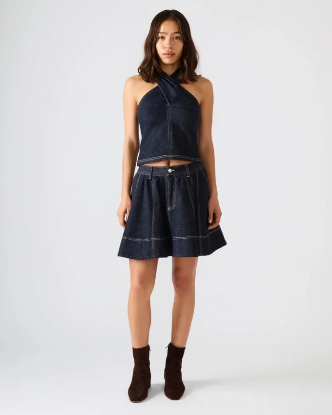 Sloan Denim Skirt Ink