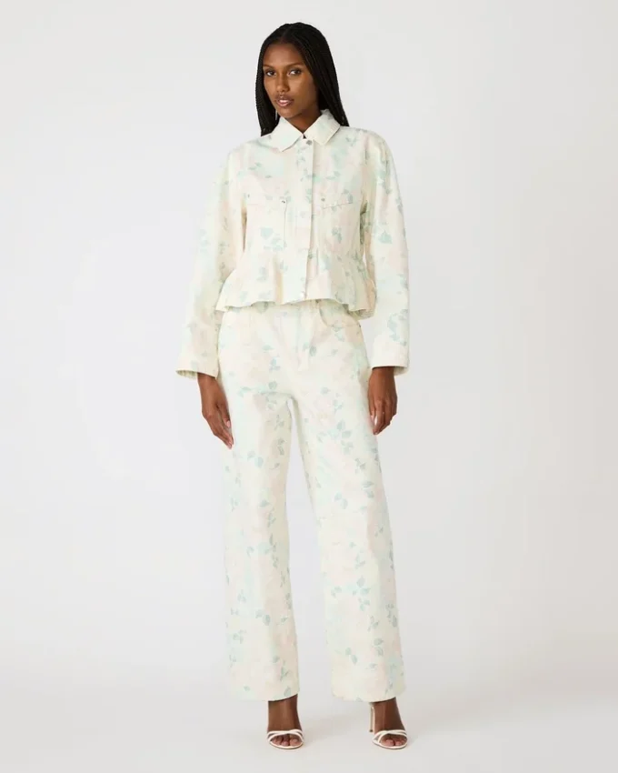 Sloan Floral Jacket Peach Beige