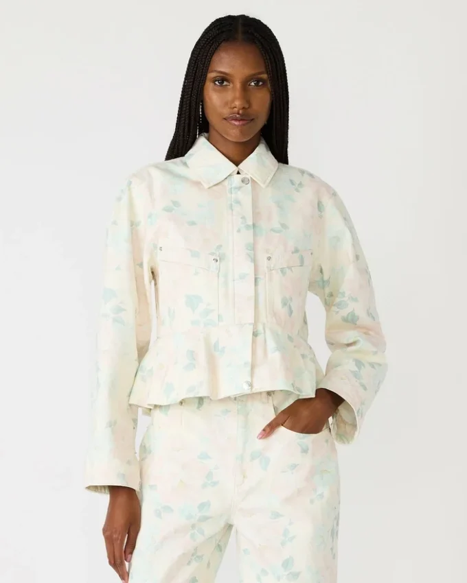 Sloan Floral Jacket Peach Beige