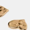 Textured Heart Stud Earrings Gold