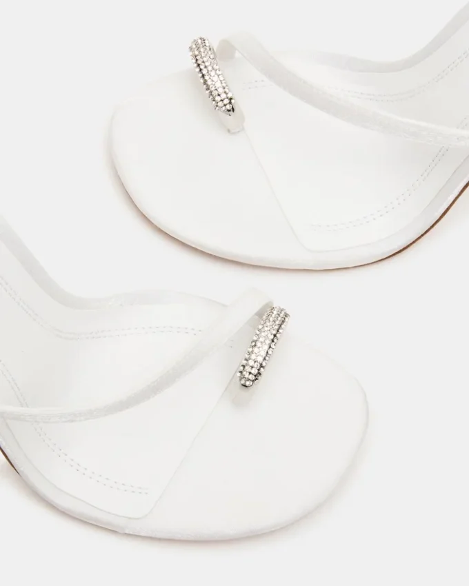 Tia Rhinestones White Satin