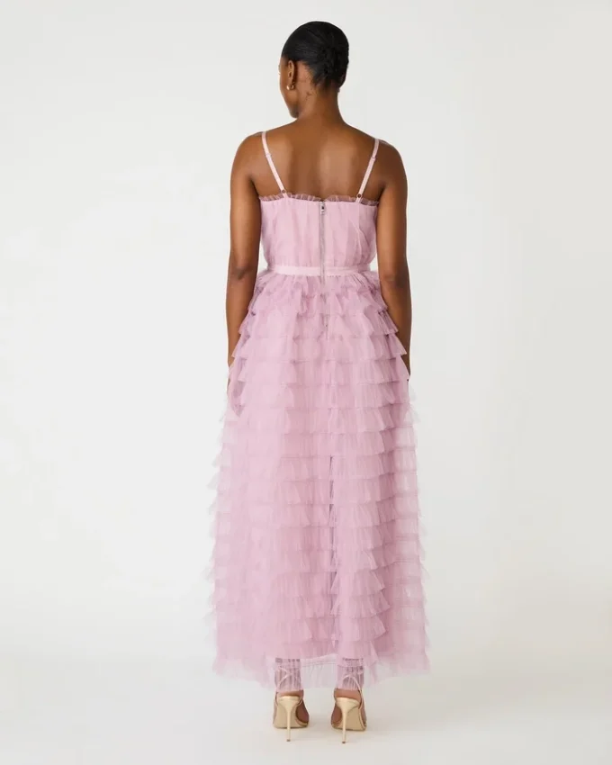 Tiered Tulle Gown Dawn Pink