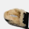 Tobin Faux Fur Black Suede