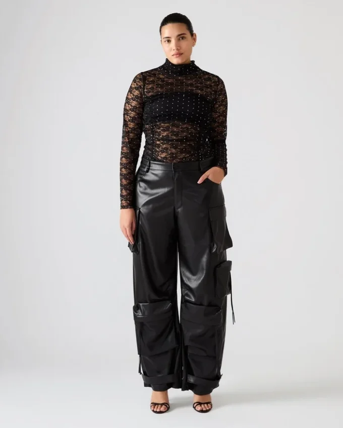 Vegan Leather Duo Pant Black