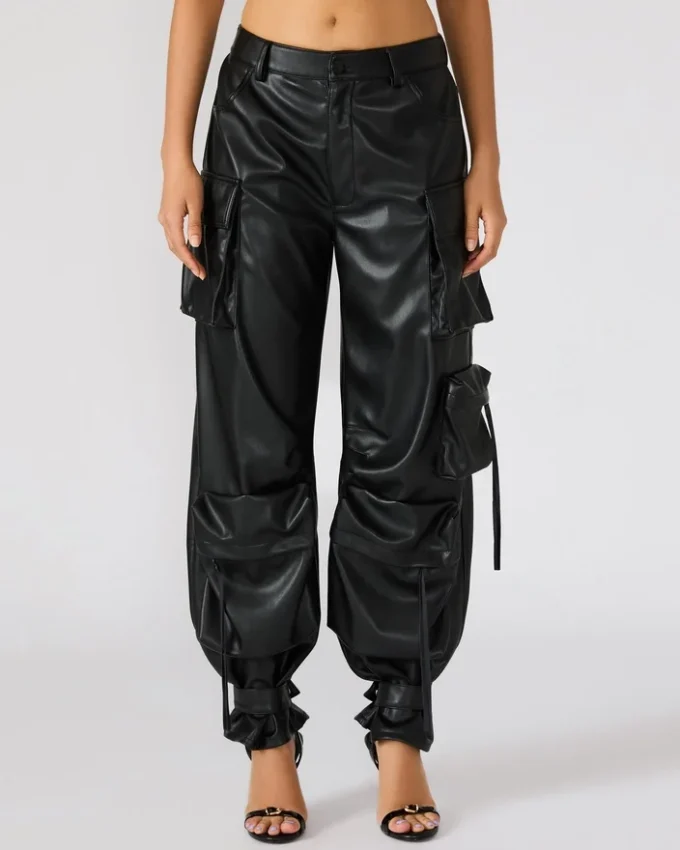 Vegan Leather Duo Pant Black