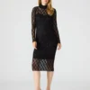 Vivienne Studded Lace Dress Black