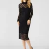 Vivienne Studded Lace Dress Black