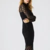 Vivienne Studded Lace Dress Black