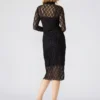 Vivienne Studded Lace Dress Black