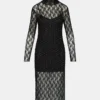 Vivienne Studded Lace Dress Black
