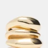 Wavy Stackable Rings Gold