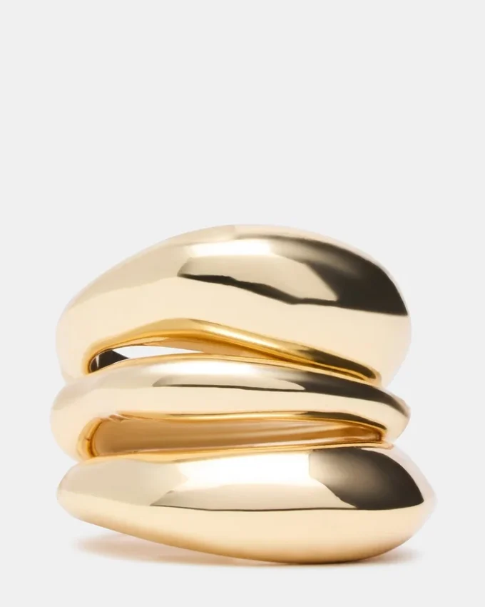 Wavy Stackable Rings Gold